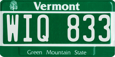 VT license plate WIQ833