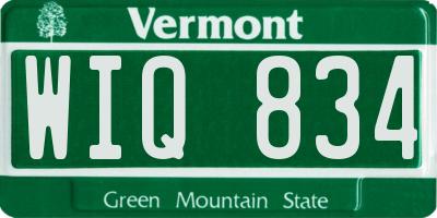 VT license plate WIQ834