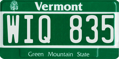 VT license plate WIQ835