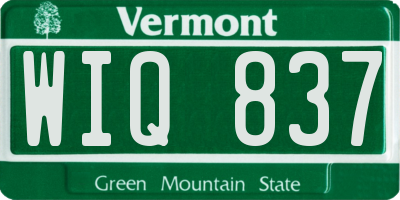 VT license plate WIQ837