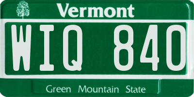 VT license plate WIQ840