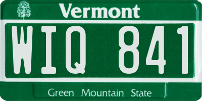 VT license plate WIQ841
