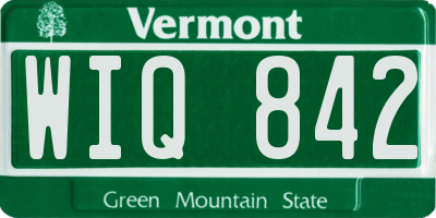 VT license plate WIQ842