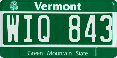 VT license plate WIQ843