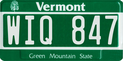 VT license plate WIQ847