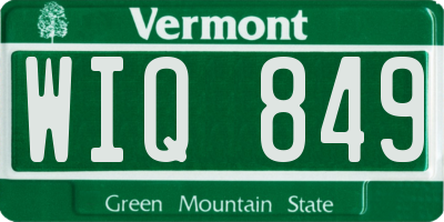 VT license plate WIQ849