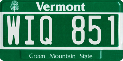 VT license plate WIQ851
