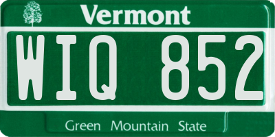 VT license plate WIQ852