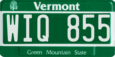VT license plate WIQ855