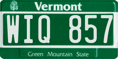 VT license plate WIQ857