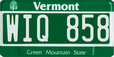 VT license plate WIQ858
