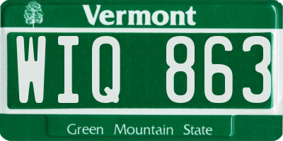VT license plate WIQ863