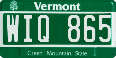 VT license plate WIQ865