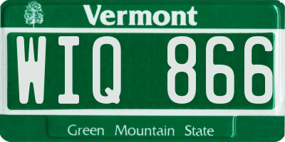VT license plate WIQ866