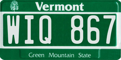 VT license plate WIQ867