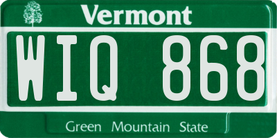 VT license plate WIQ868