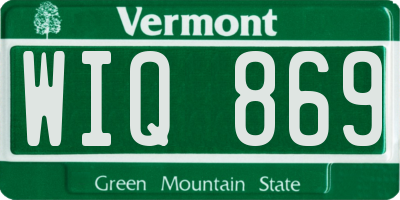 VT license plate WIQ869