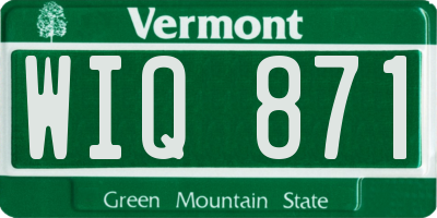 VT license plate WIQ871