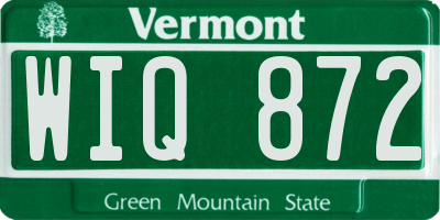 VT license plate WIQ872
