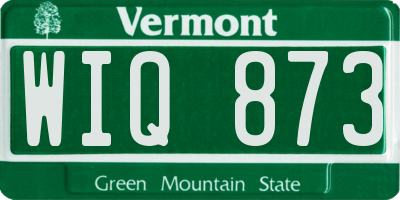 VT license plate WIQ873