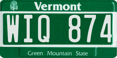 VT license plate WIQ874
