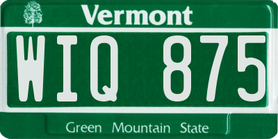 VT license plate WIQ875