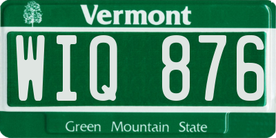 VT license plate WIQ876