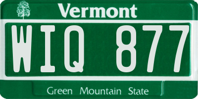 VT license plate WIQ877