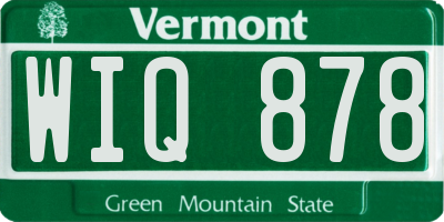 VT license plate WIQ878