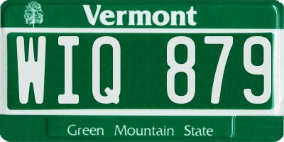 VT license plate WIQ879