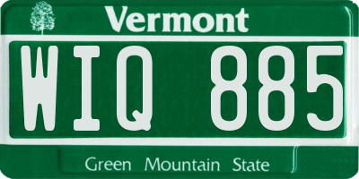 VT license plate WIQ885
