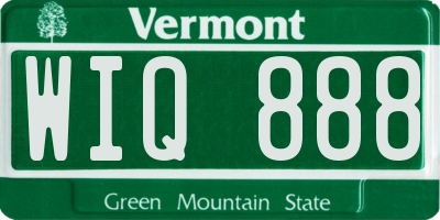 VT license plate WIQ888