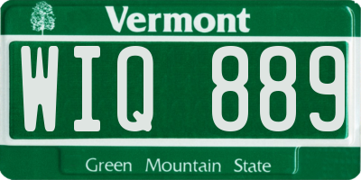 VT license plate WIQ889