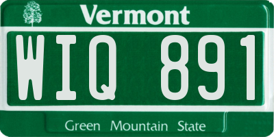VT license plate WIQ891