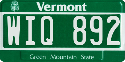 VT license plate WIQ892