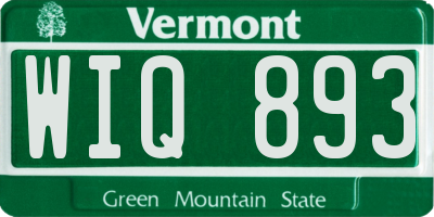 VT license plate WIQ893