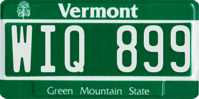 VT license plate WIQ899