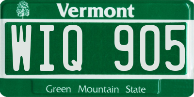 VT license plate WIQ905