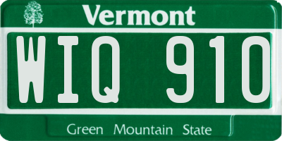 VT license plate WIQ910