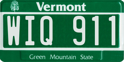 VT license plate WIQ911