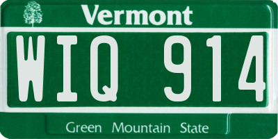 VT license plate WIQ914