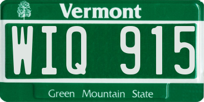 VT license plate WIQ915