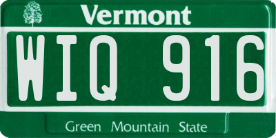 VT license plate WIQ916