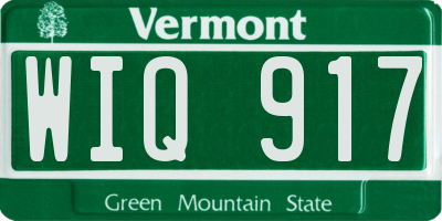 VT license plate WIQ917