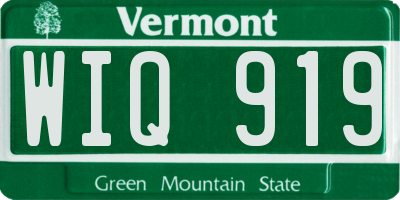 VT license plate WIQ919