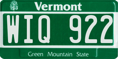 VT license plate WIQ922