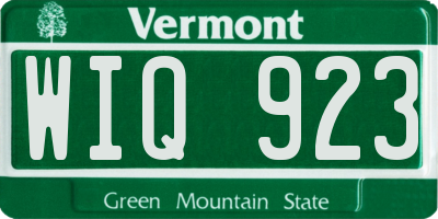 VT license plate WIQ923
