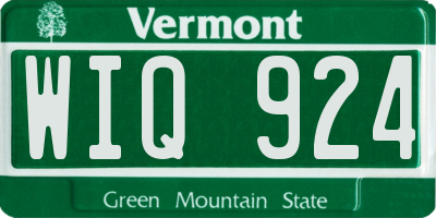 VT license plate WIQ924
