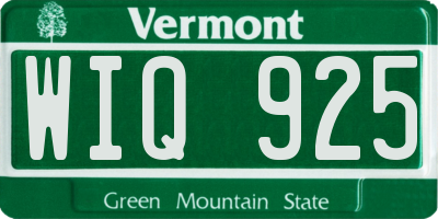 VT license plate WIQ925