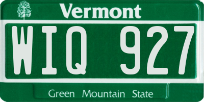 VT license plate WIQ927